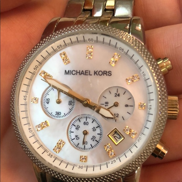 Michael Kors Two-Tone Mother of Pearl Faced Watch - Picture 7 of 7